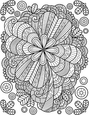 Four Leaf Clover Adult Coloring Page