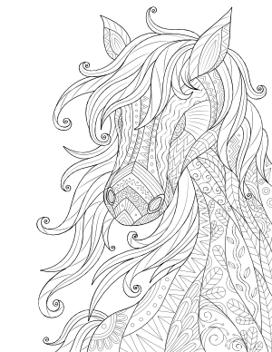 Horse Adult Coloring Page
