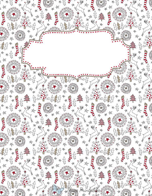 Christmas Doodle Binder Cover