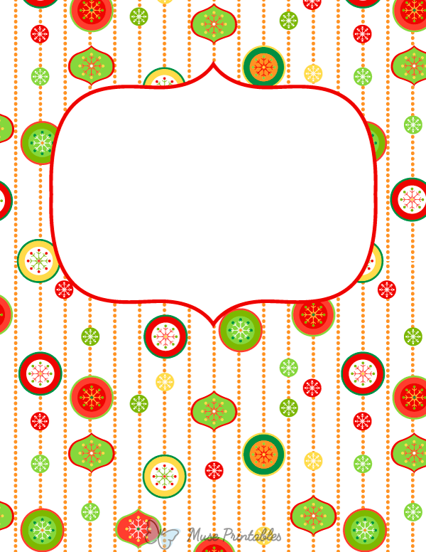 Christmas Ornament Binder Cover