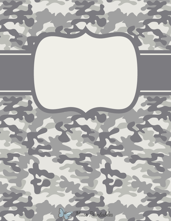 Gray Camouflage Binder Cover