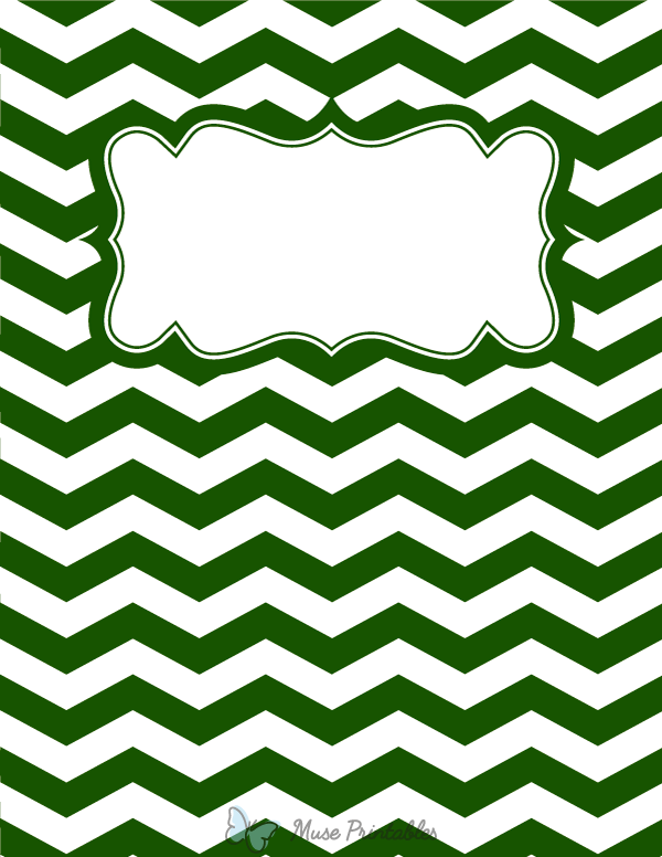 Green and White Chevron Binder Cover