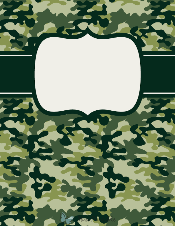 Green Camouflage Binder Cover