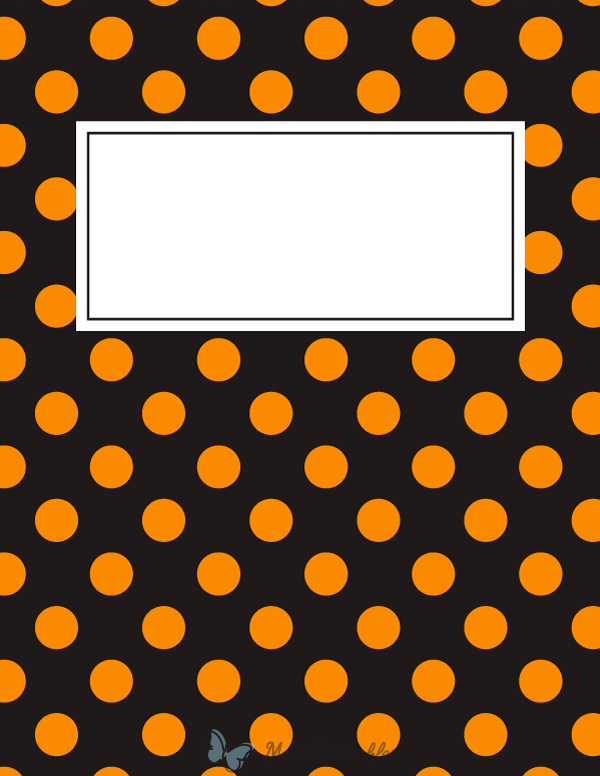 Orange and Black Polka Dot Binder Cover