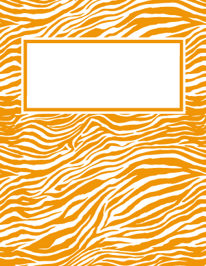 Orange and White Zebra Print Binder Cover