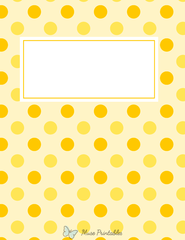 Orange and Yellow Polka Dot Binder Cover