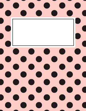 Pink and Black Polka Dot Binder Cover