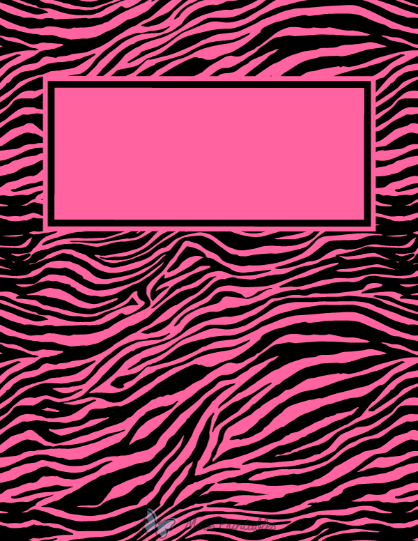 Pink and Black Zebra Print Binder Cover