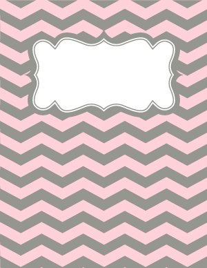 Pink and Gray Chevron Binder Cover