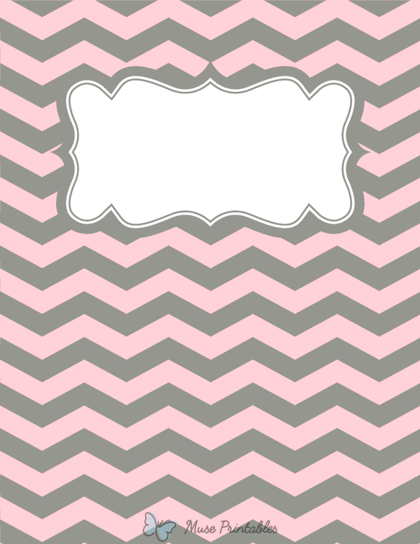 Pink and Gray Chevron Binder Cover