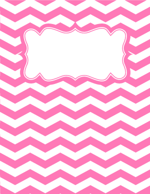 Pink and White Chevron Binder Cover