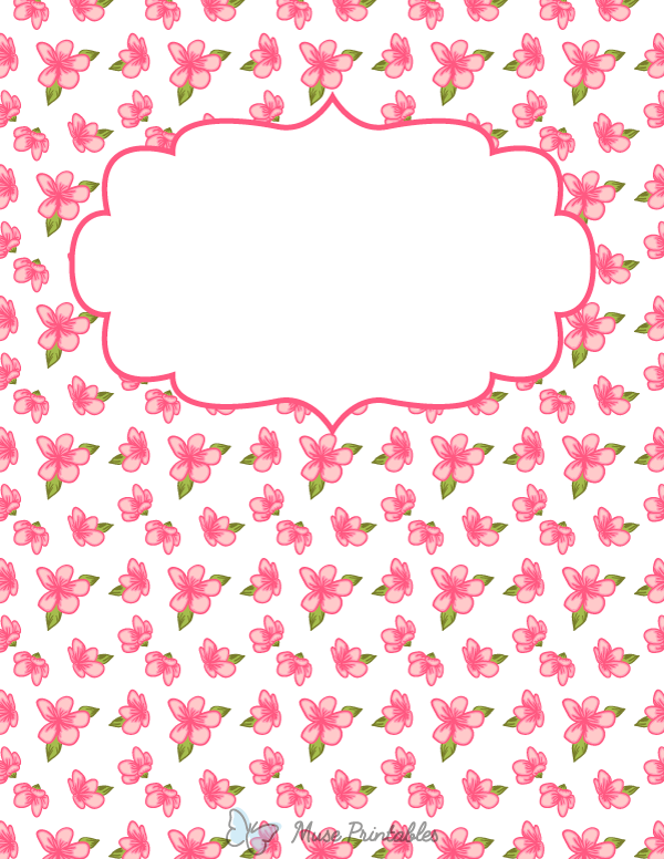 Pink Flower Binder Cover