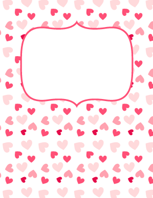 Pink Hearts Binder Cover