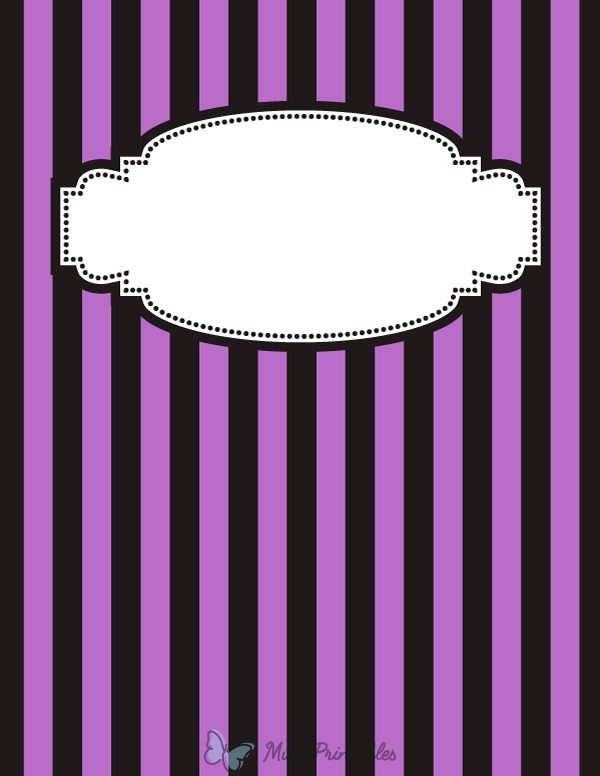 Purple and Black Striped Binder Cover