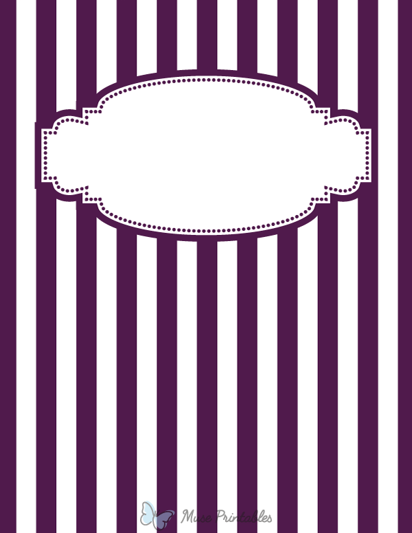Purple and White Striped Binder Cover