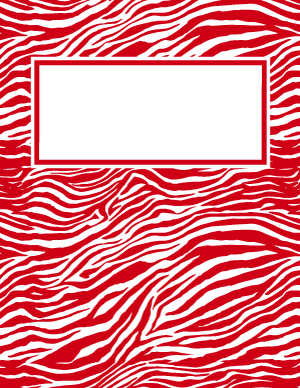 Red and White Zebra Print Binder Cover