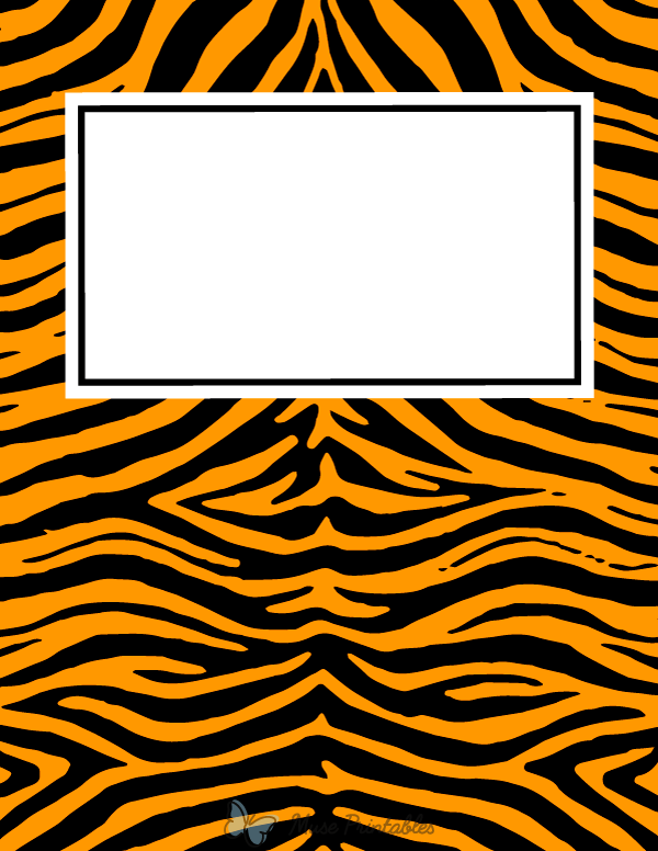 Tiger Print Binder Cover