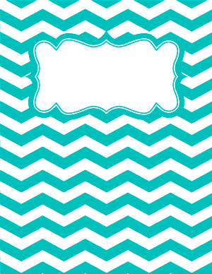 Turquoise and White Chevron Binder Cover