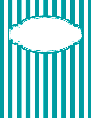 Turquoise and White Striped Binder Cover