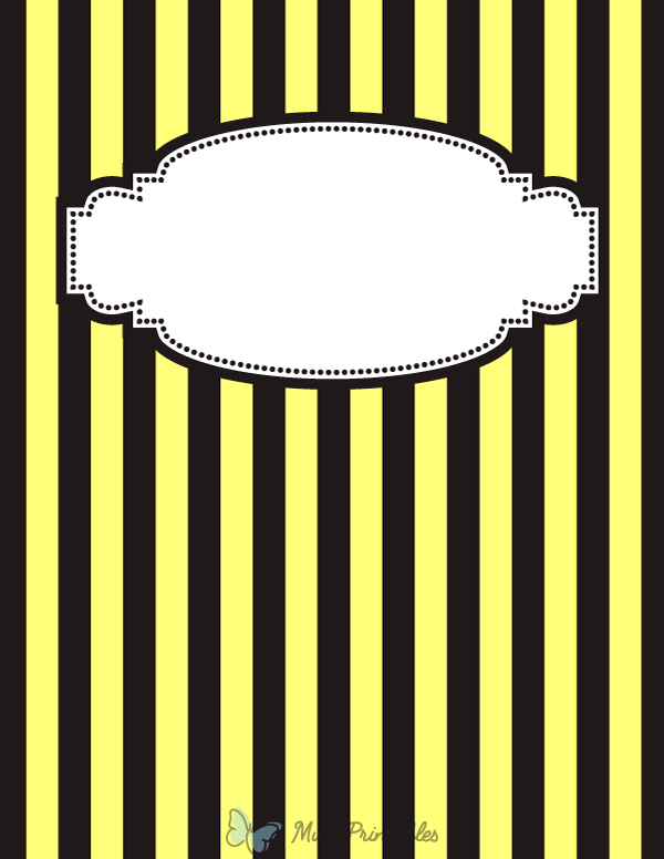 Yellow and Black Striped Binder Cover