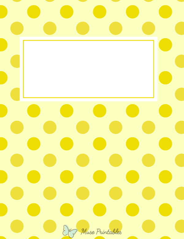 Yellow Polka Dot Binder Cover