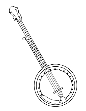 5 String Banjo Coloring Page