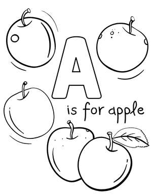 A Is for Apple Coloring Page