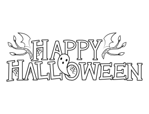 Creepy Happy Halloween Coloring Page