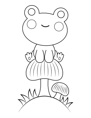 Frog and Mushrooms Coloring Page