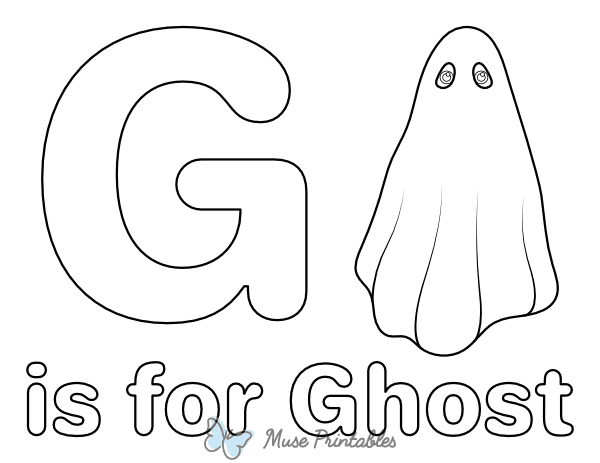 G Is for Ghost Coloring Page