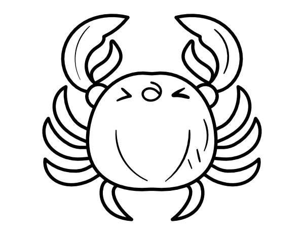 Kawaii Crab Coloring Page