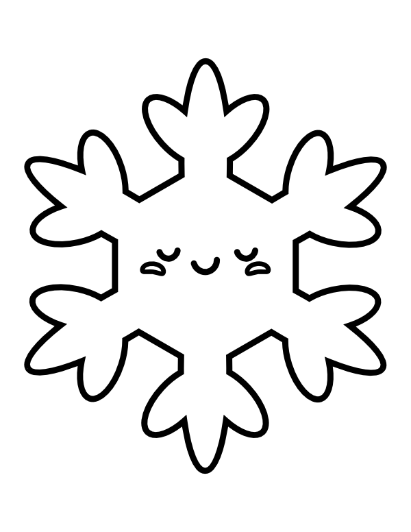 Kawaii Snowflake Coloring Page