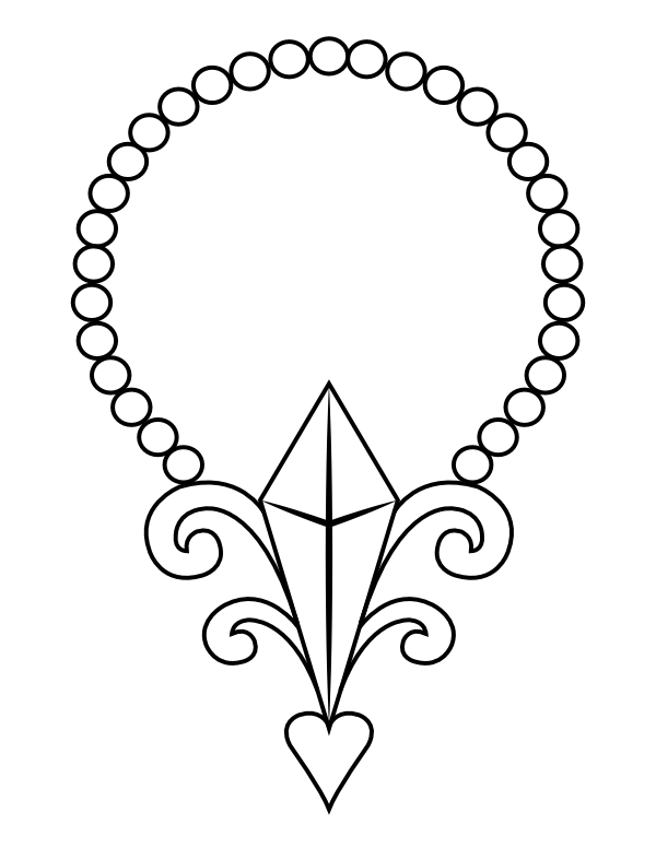 Printable Royal Necklace Coloring Page