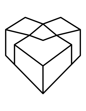 Simple Geometric Heart Coloring Page