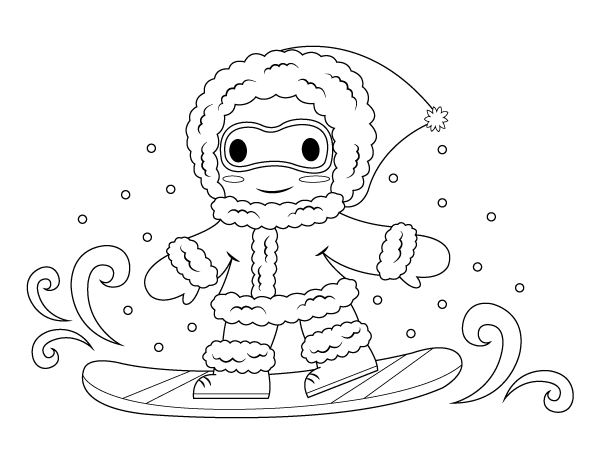 Snowboarding Coloring Page