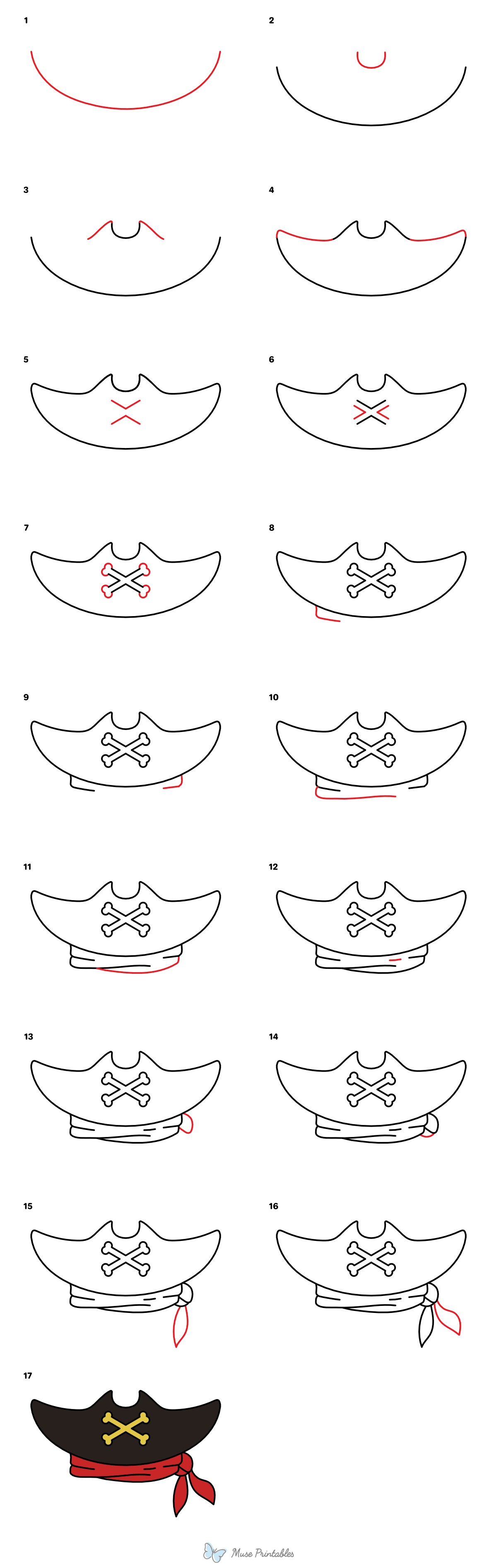 How to Draw a Pirate Hat - Printable Tutorial