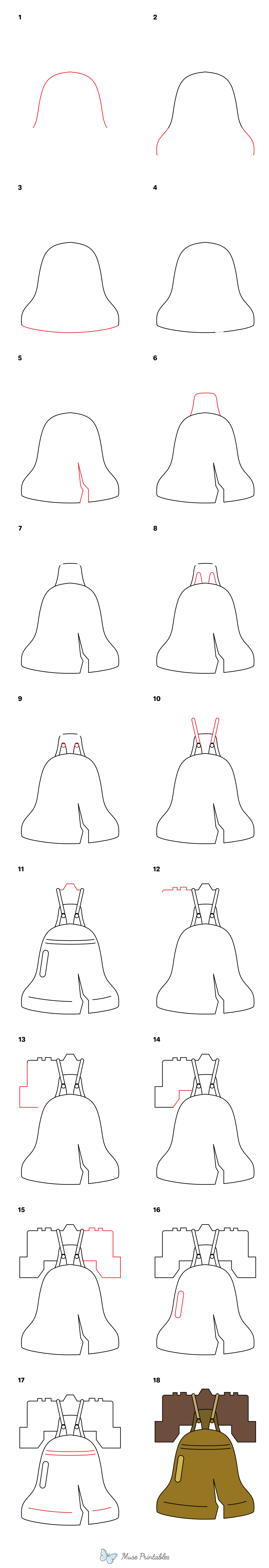 How to Draw the Liberty Bell - Printable Tutorial