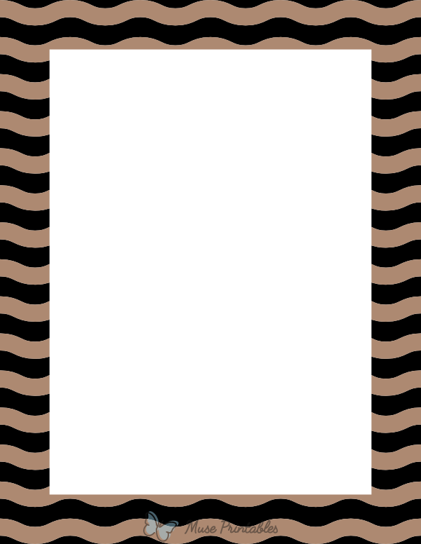 Black and Brown Wavy Stripe Border