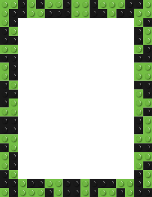 Black and Green Toy Block Border