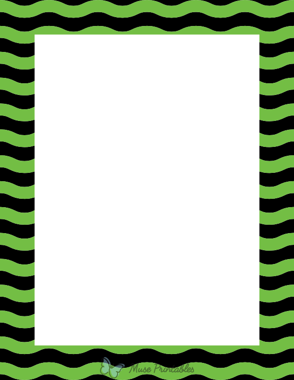 Black and Green Wavy Stripe Border