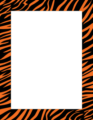 Black And Orange Zebra Print Border