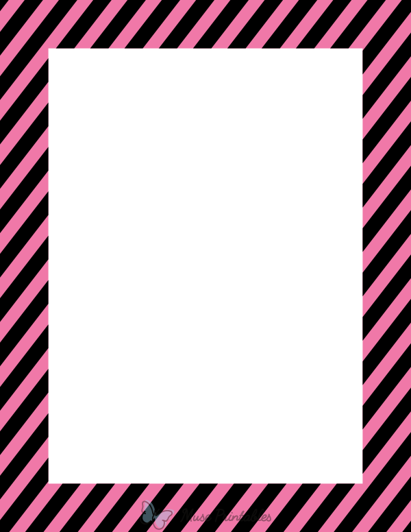 Black And Pink Diagonal Striped Border
