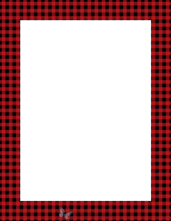 Black And Red Gingham Border