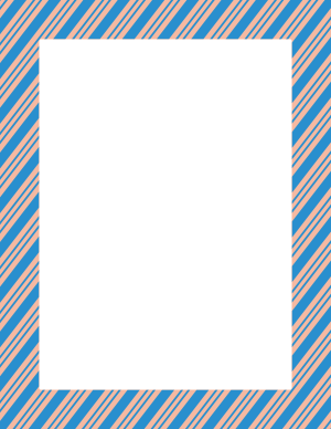 Blue and Peach Peppermint Stripe Border