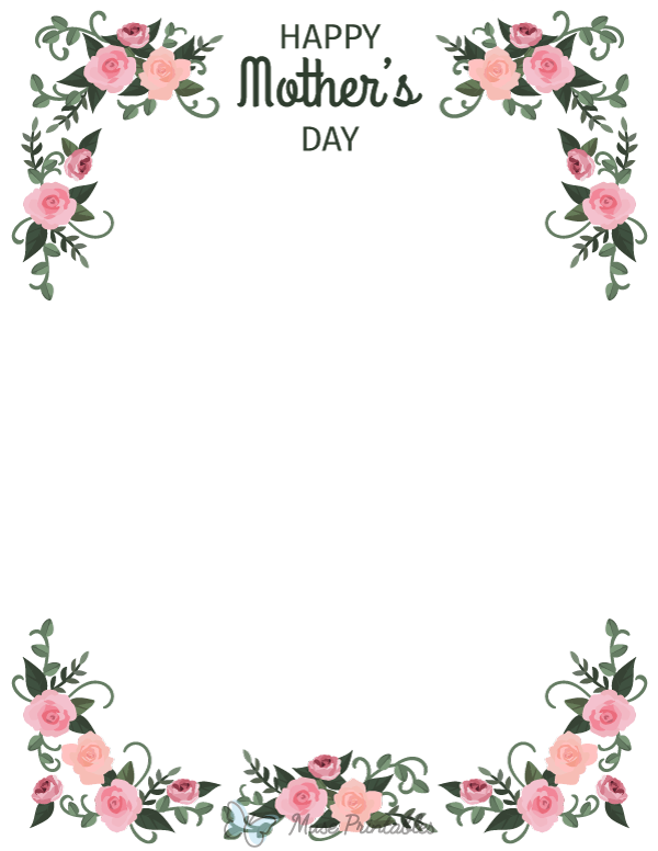 Printable Floral Mothers Day Page Border