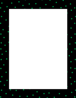 Green on Black Random Mini Polka Dot Border