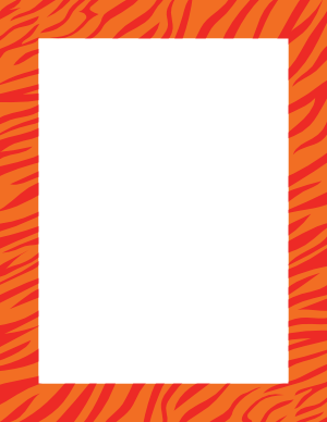 Orange And Red Zebra Print Border
