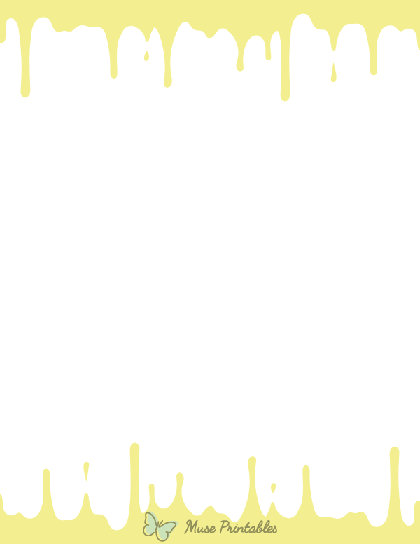 Pastel Yellow Dripping Paint Border