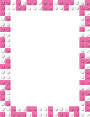 Pink and White Toy Block Border