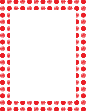 Red on White Scribble Polka Dot Border